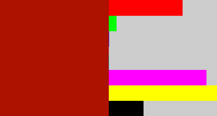 Hex color #ad1100 - darkish red