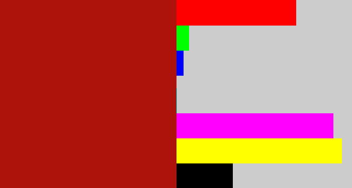 Hex color #ad130b - darkish red