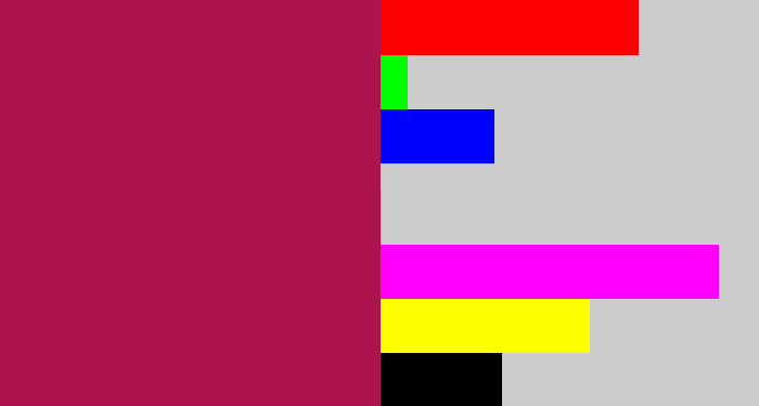 Hex color #ad134d - purplish red