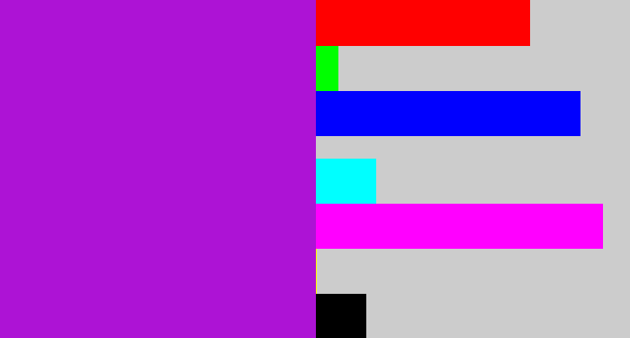 Hex color #ad13d5 - vibrant purple