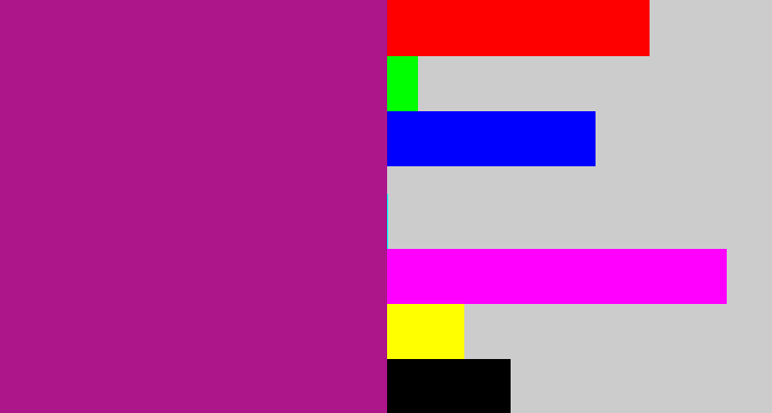 Hex color #ad158a - barney purple