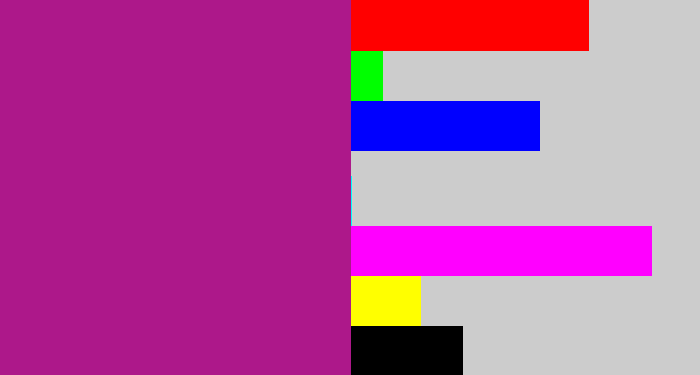 Hex color #ad188a - barney purple
