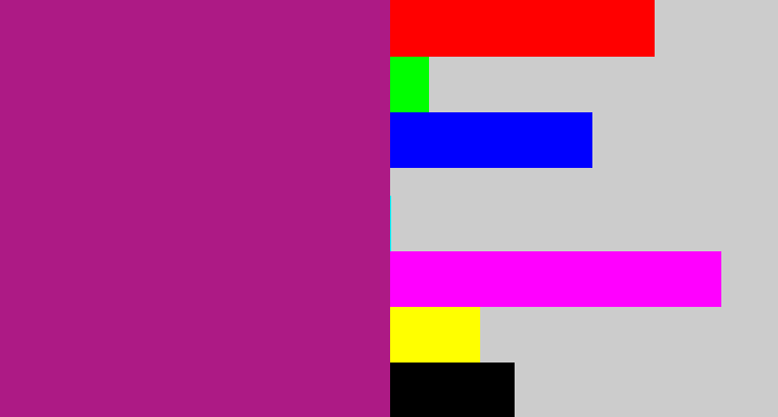 Hex color #ad1a85 - barney purple