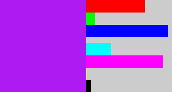 Hex color #ad1af2 - electric purple