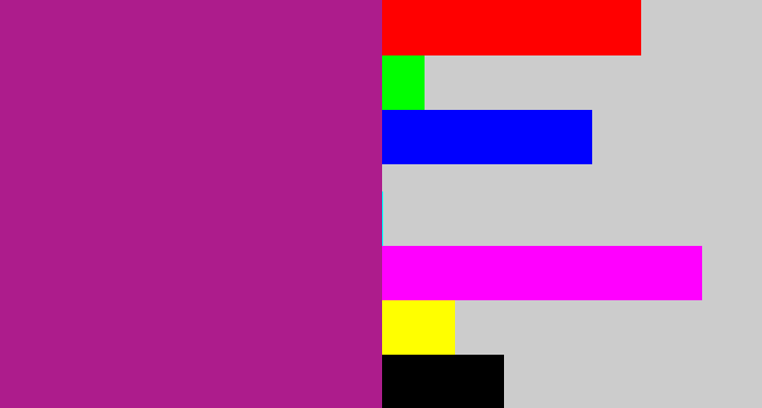 Hex color #ad1c8c - barney purple