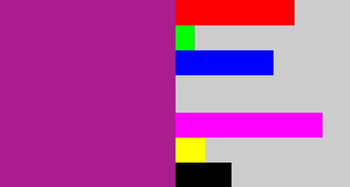 Hex color #ad1c8f - barney purple