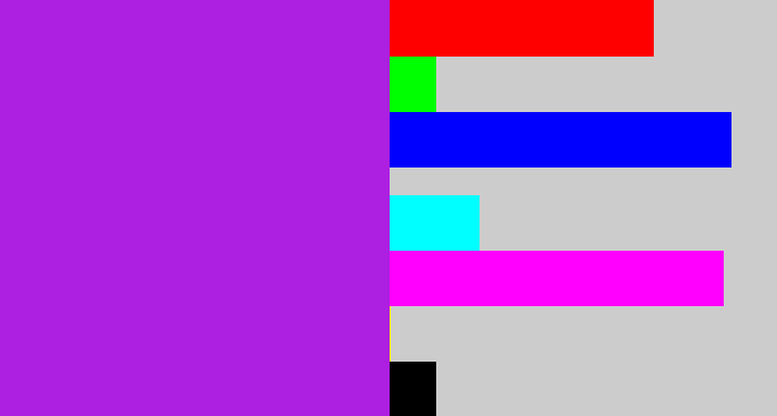 Hex color #ad1fe1 - violet