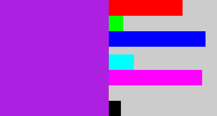 Hex color #ad20e2 - violet