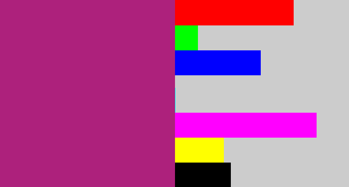 Hex color #ad217c - warm purple