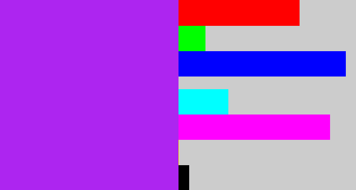 Hex color #ad25f0 - electric purple