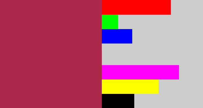 Hex color #ad294c - light burgundy