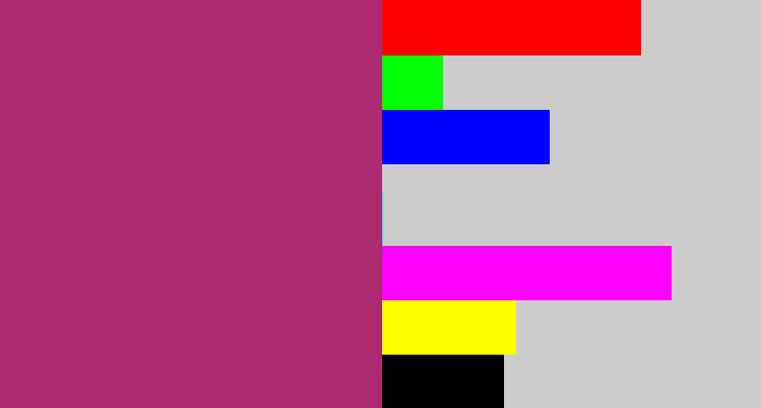Hex color #ad2970 - light burgundy