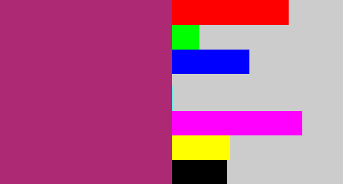 Hex color #ad2973 - light burgundy