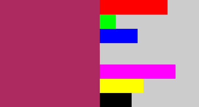 Hex color #ad2a61 - light burgundy