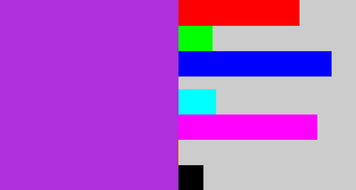 Hex color #ad30dc - lightish purple
