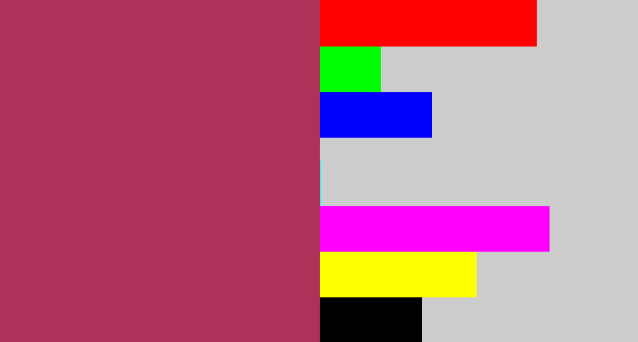 Hex color #ad3158 - light burgundy