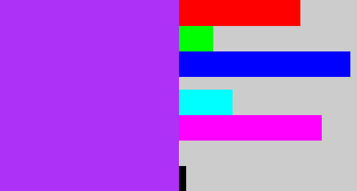 Hex color #ad31f6 - electric purple