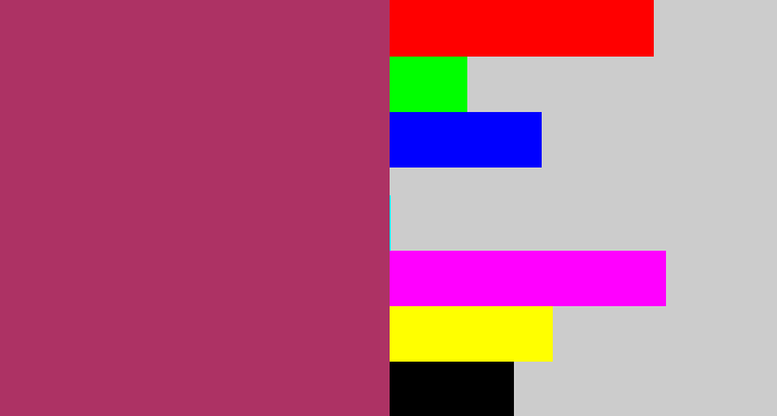 Hex color #ad3264 - light burgundy