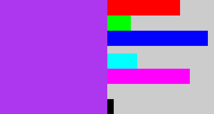 Hex color #ad37ef - electric purple