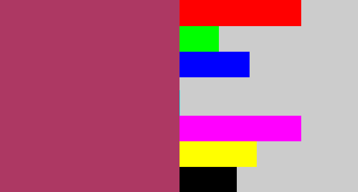 Hex color #ad3863 - light burgundy