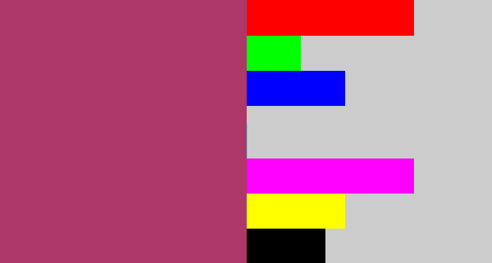 Hex color #ad3867 - light burgundy
