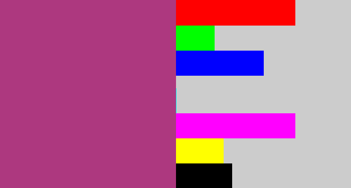 Hex color #ad387f - warm purple