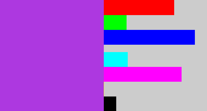 Hex color #ad38e0 - lightish purple