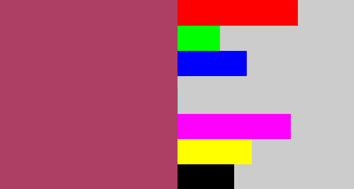 Hex color #ad3e64 - light burgundy