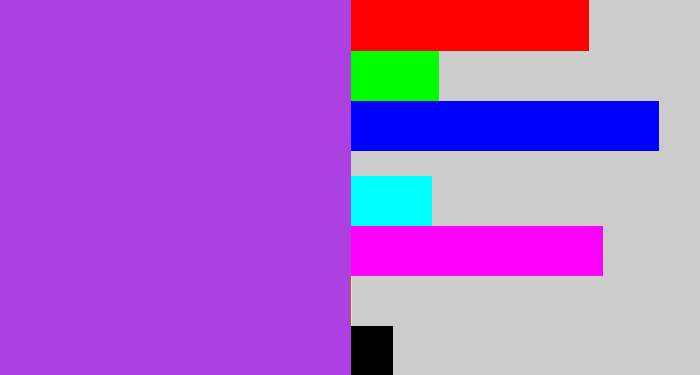Hex color #ad40e1 - lightish purple
