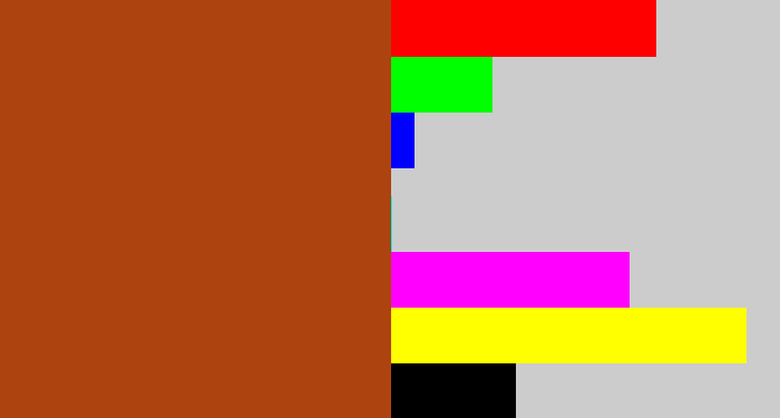 Hex color #ad430f - rust
