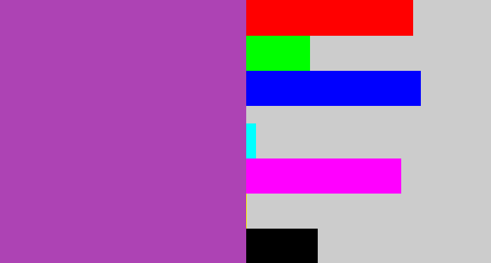 Hex color #ad43b4 - purply