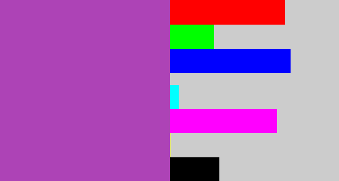 Hex color #ad43b6 - purply