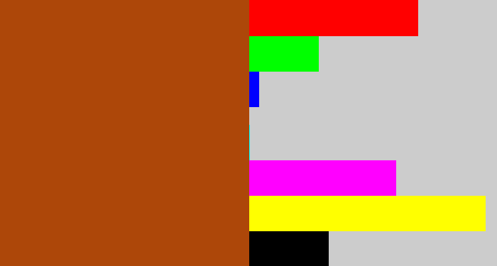 Hex color #ad4709 - cinnamon