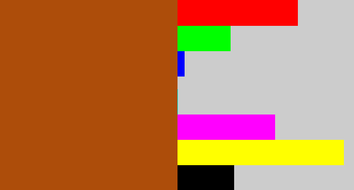 Hex color #ad4d0a - cinnamon