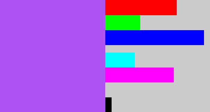 Hex color #ad53f0 - lighter purple