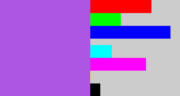 Hex color #ad56e3 - lightish purple