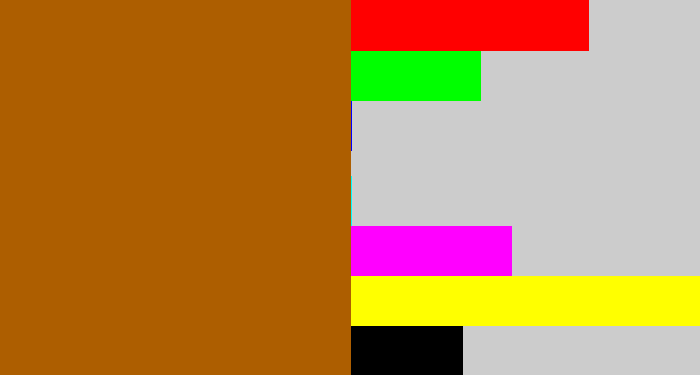 Hex color #ad5e00 - orangey brown