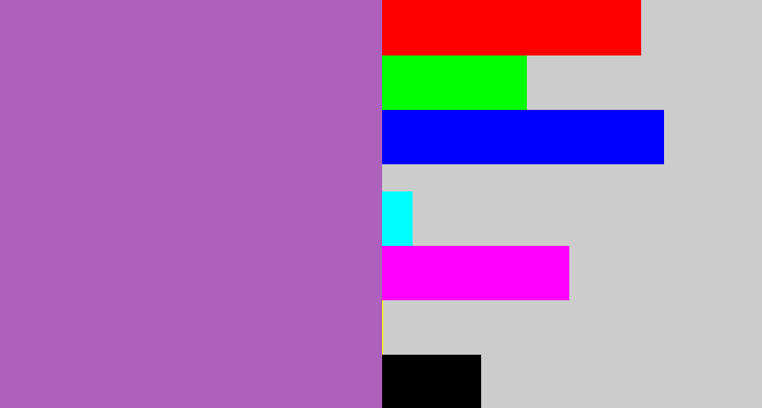 Hex color #ad60bc - soft purple
