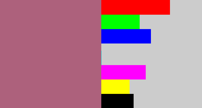 Hex color #ad617c - mauve