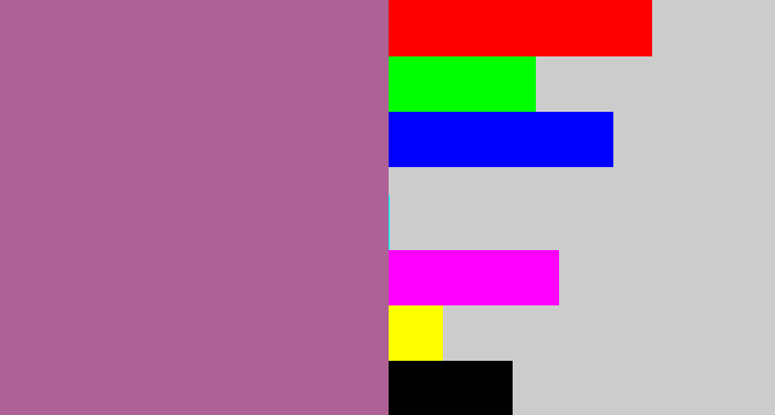 Hex color #ad6194 - purpleish