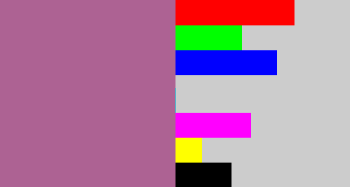 Hex color #ad6293 - mauve