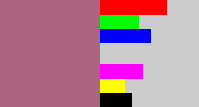 Hex color #ad6382 - mauve