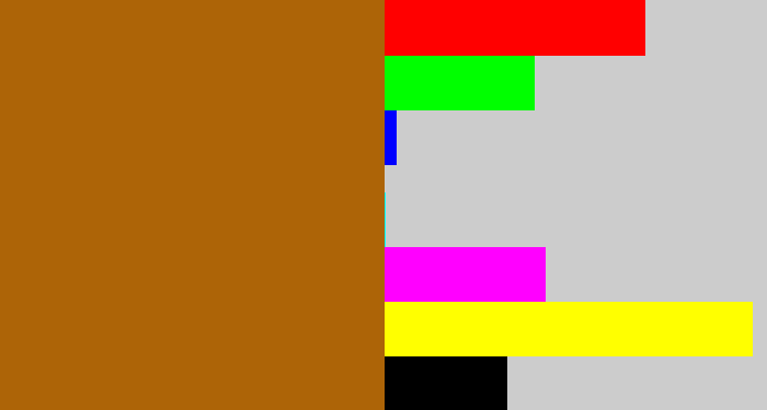 Hex color #ad6407 - orangey brown