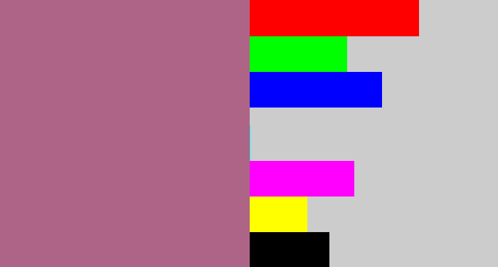 Hex color #ad6486 - mauve