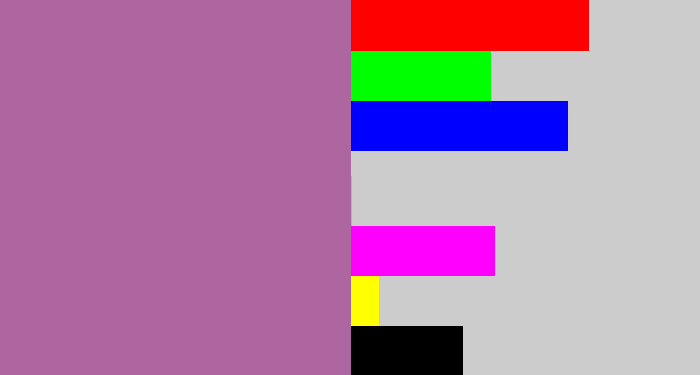 Hex color #ad669f - dark lilac