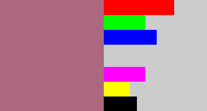 Hex color #ad6781 - mauve