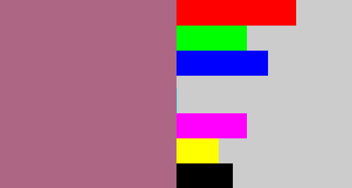 Hex color #ad6784 - mauve