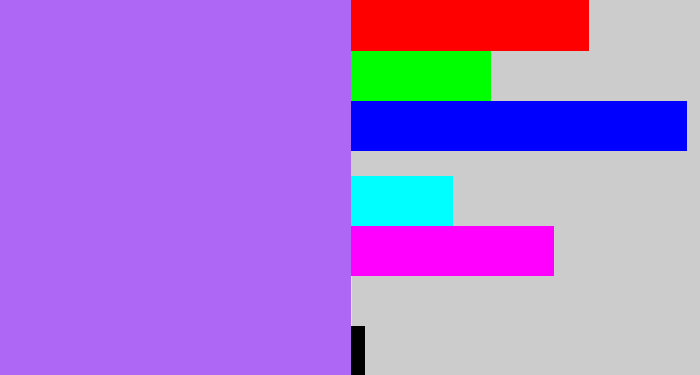 Hex color #ad67f4 - light urple