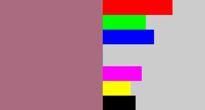 Hex color #ad6b7f - mauve