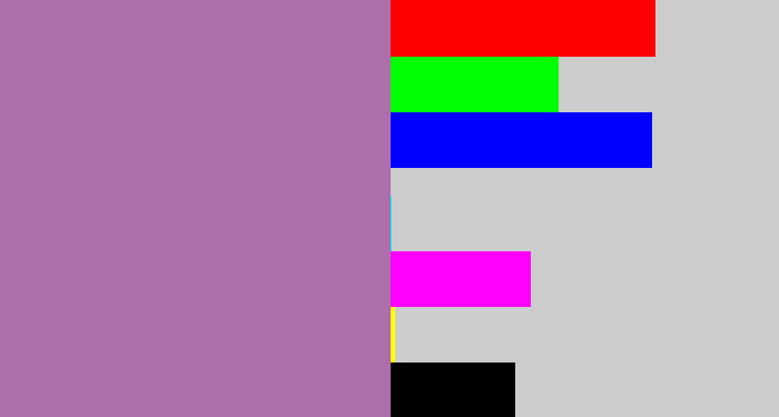 Hex color #ad6eab - soft purple